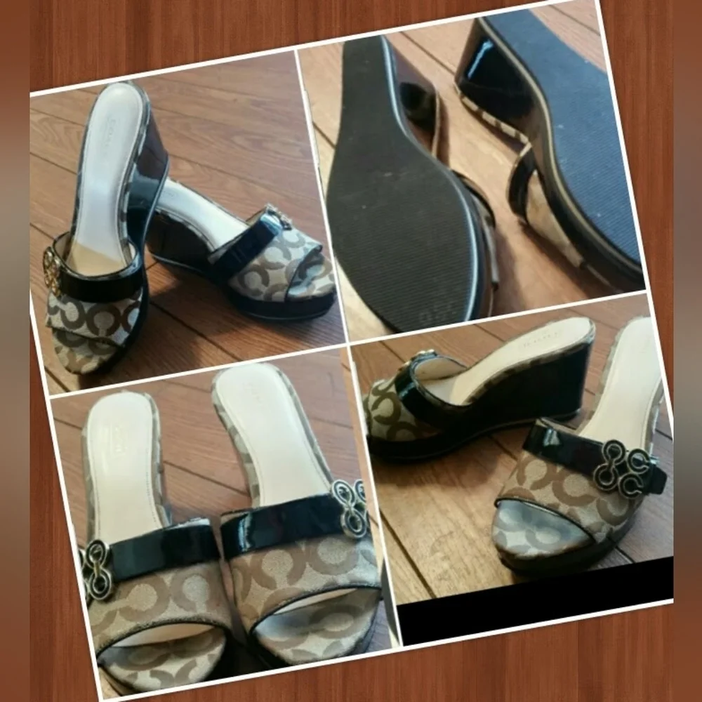 AUTHENTIC GENUINE COACH SIGNATURE C WEDGE SANDALS SHOES SIZE 11